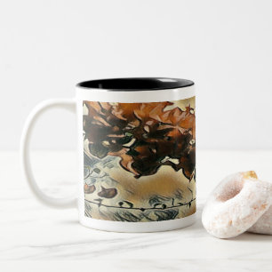 Taza Bicolor Arte de árbol Rosa