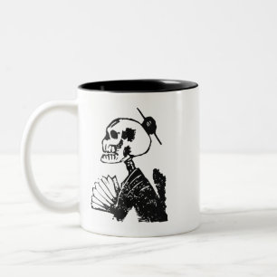 Taza Bicolor Arte de Calavera de Posada Elegante