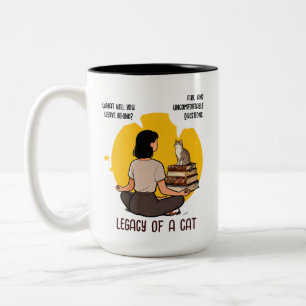 Taza Bicolor Arte de cita de humor intelectual amante de gatos 