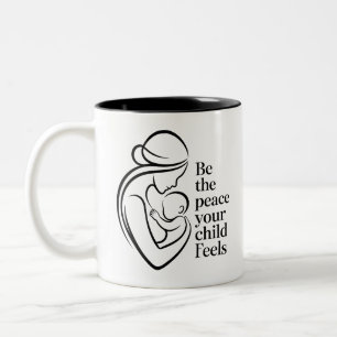 Taza Bicolor Arte de cita minimalista de madre y bebé