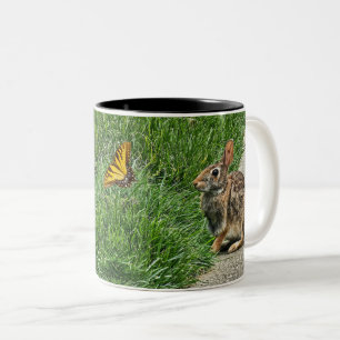 Taza Bicolor Arte de conejo