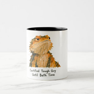 Taza Bicolor Arte de dragón barbudo hombre duro certificado