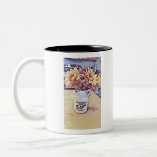 Taza Bicolor Arte de girasol