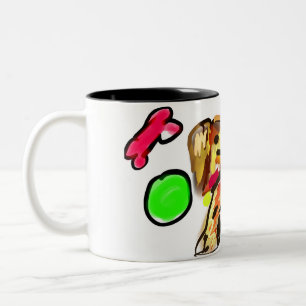 Taza Bicolor arte de golden retriever