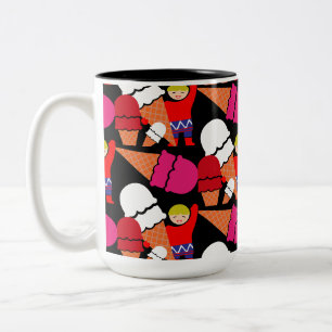 Taza Bicolor Arte De Helado Retro Vintage