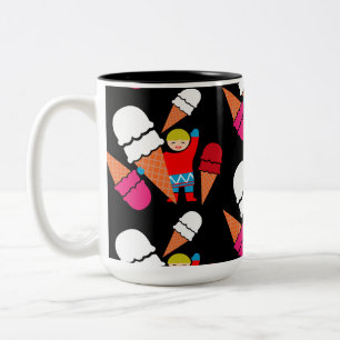 Taza Bicolor Arte De Helado Retro Vintage