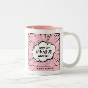 Taza Bicolor Arte de historietas personalizado