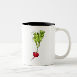 Taza Bicolor Arte de ilustracion de acuarela vegetal y radical