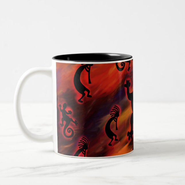Taza Bicolor Arte de Kokopelli (Izquierda)