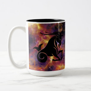 Taza Bicolor Arte de la Galaxia del Zodiaco de Capricornio – Ho