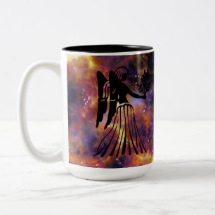 Taza Bicolor Arte de la galaxia del zodiaco de Virgo – Horóscop