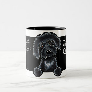 Taza Bicolor Arte de Labradoodle Negro