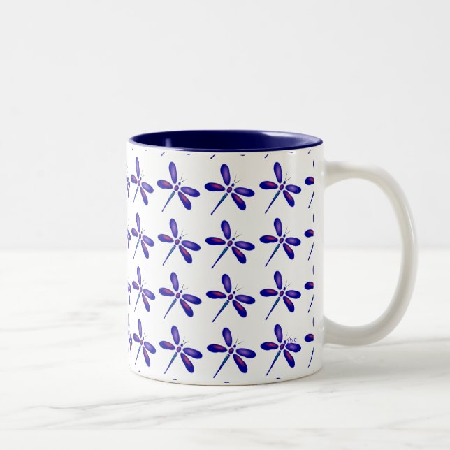 Taza Bicolor Arte de libélula (Derecha)