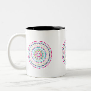 Taza Bicolor Arte de mandala colorido vibrante
