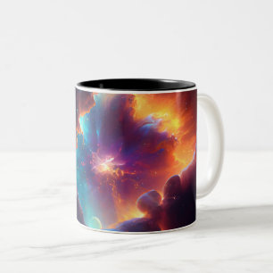 Taza Bicolor Arte de Nebulosa Cósmica, Colores de Galaxia para