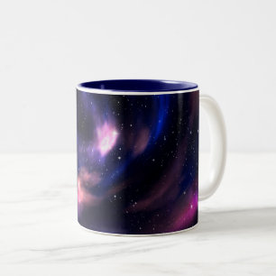 Taza Bicolor Arte de Nebulosa Cósmica, Colores de Galaxia para