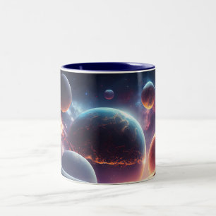 Taza Bicolor Arte de Nebulosa Cósmica, Colores de Galaxia para