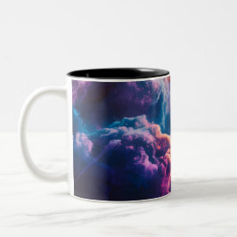 Taza Bicolor Arte de Nebulosa Espacial Abstracta - Cósmico Colo
