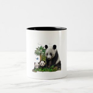 Taza Bicolor Arte de oso panda