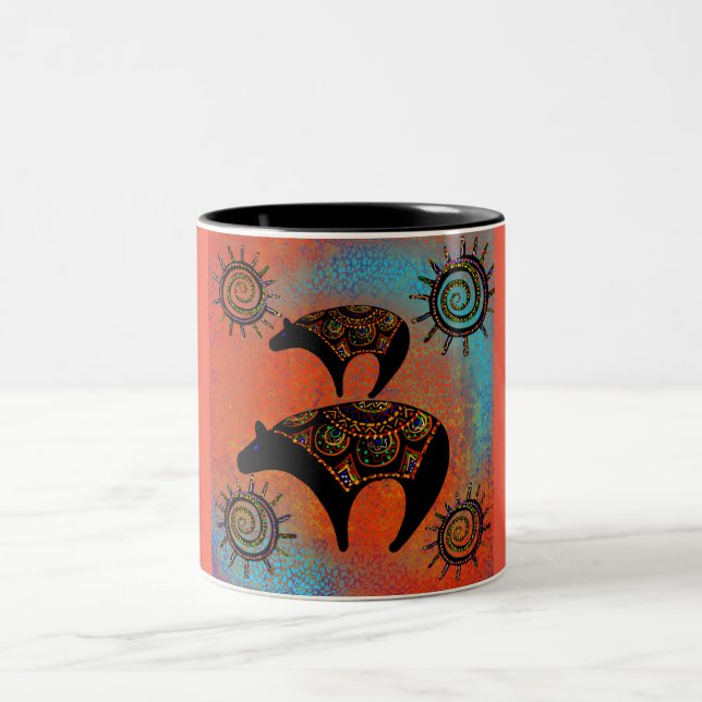 TAZA BICOLOR ARTE DE OSO SUROESTE (Centro)