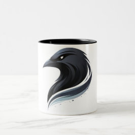 Taza Bicolor Arte de Pájaro Oscuro