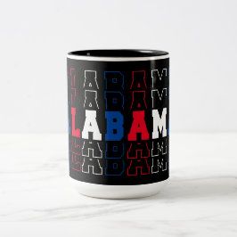 Taza Bicolor Arte de palabras apilado en Alabama