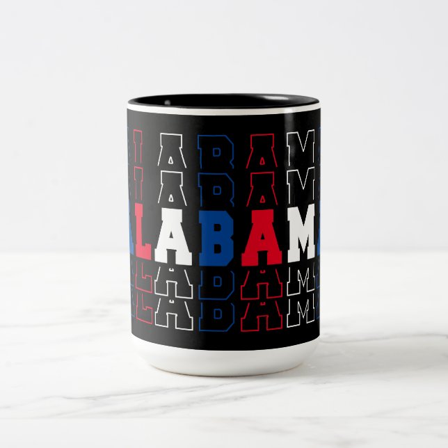 Taza Bicolor Arte de palabras apilado en Alabama (Centro)
