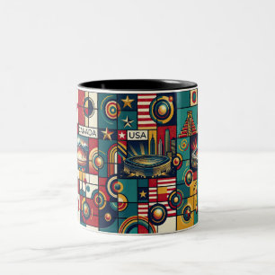 Taza Bicolor Arte de pared de estilo Klimt de USA México Canadá