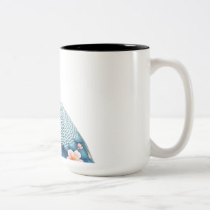 Taza Bicolor Arte de pavo real de color de agua pastel