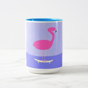 Taza Bicolor arte de pintar flamingo