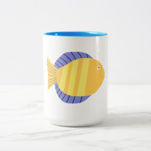 Taza Bicolor arte de pintar peces