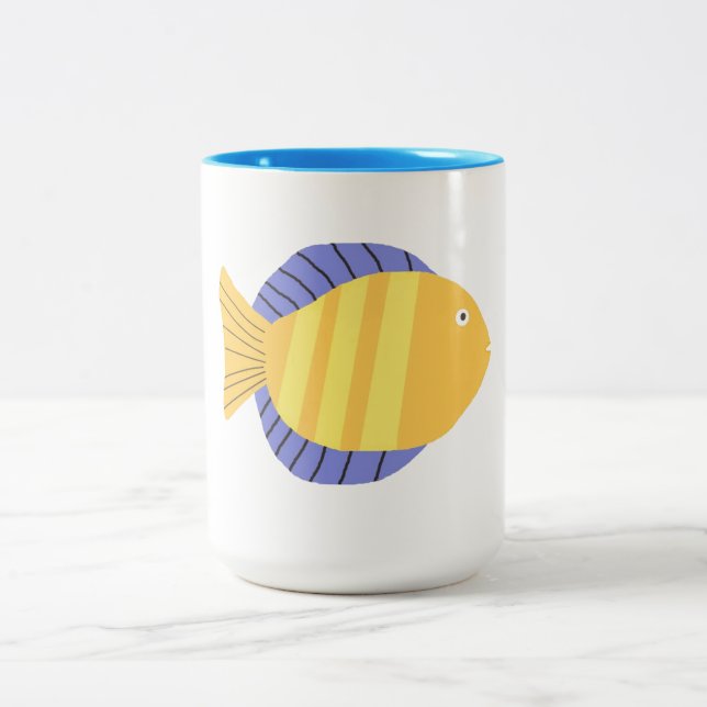 Taza Bicolor arte de pintar peces (Centro)