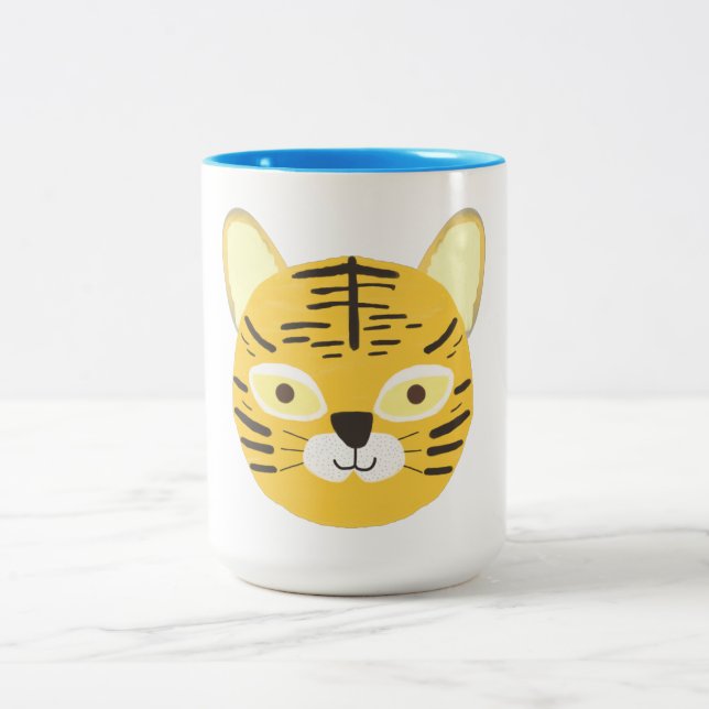 Taza Bicolor arte de pintar tigre (Centro)