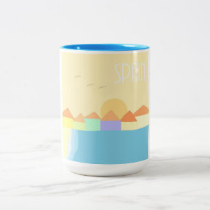 Taza Bicolor arte de pintura de paisajes de españa
