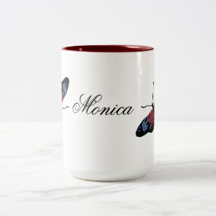 Taza Bicolor Arte de primavera de mariposa