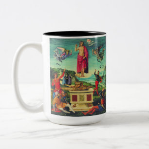 Taza Bicolor Arte de Rafael Resurrección de Jesucristo