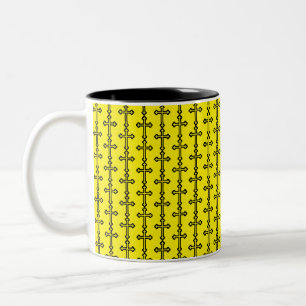 Taza Bicolor Arte de símbolo cristiano moderno minimalista de c