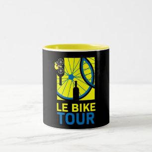 Taza Bicolor Arte de turismo en bicicleta
