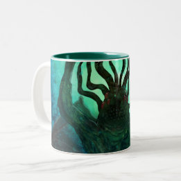 Taza Bicolor Arte del cruzado de Lovecraft Cthulhu Mythos