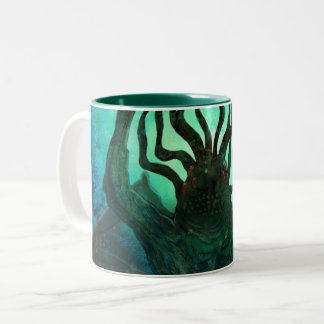 Taza Bicolor Arte del cruzado de Lovecraft Cthulhu Mythos
