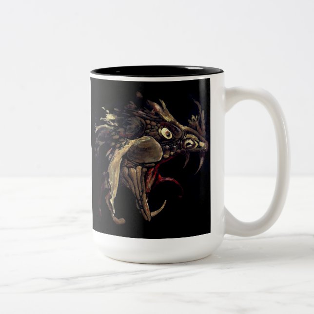 Taza Bicolor Arte del esmalte del dragón del fuego (Derecha)