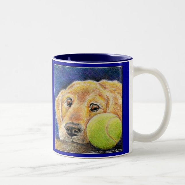 Taza Bicolor Arte del golden retriever (Derecha)
