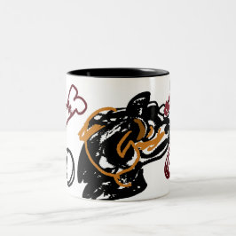 Taza Bicolor arte del perro pastor caucásico