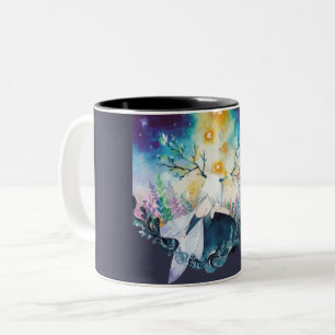 Taza Bicolor Arte digital de hadas de árbol