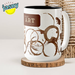 Taza Bicolor Arte dorado marrón