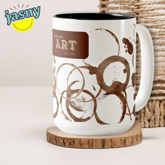 Taza Bicolor Arte dorado marrón (Subido por el creador)