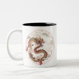 Taza Bicolor Arte Dragónico Chino