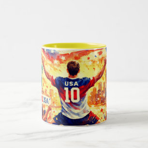 Taza Bicolor Arte en Acuarela de Celebración de Aficionados al