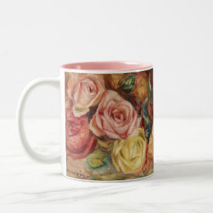 Taza Bicolor Arte Floral Vintage Renoir Cottagecore Paisaje