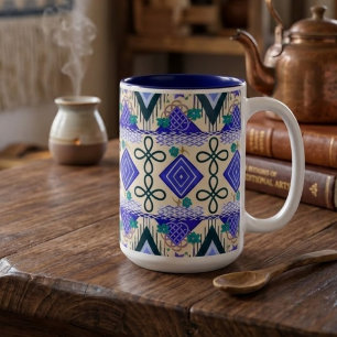 Taza Bicolor Arte Folclórico Boho